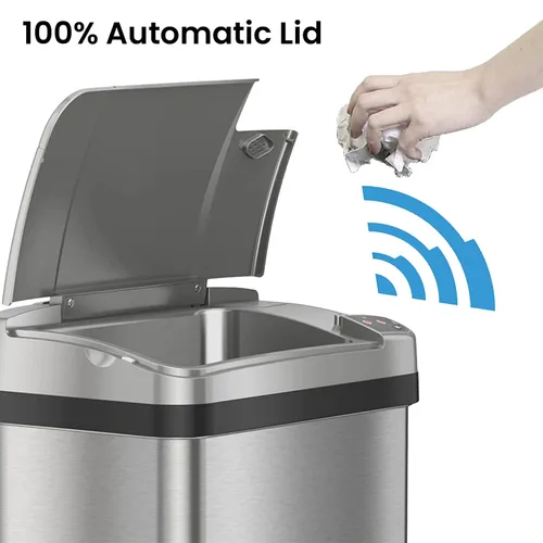 Vista 2 de iTouchless Cubo de basura de 4 galones con filtro de olor AbsorbX y fragancia de limón, contenedor de basura automático sin contacto, perfecto