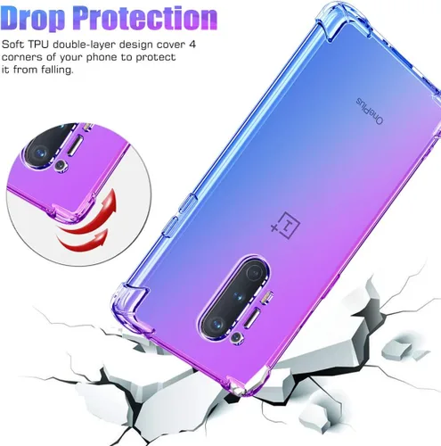 Vista 7 de Funda para OnePlus 8 Pro, Gradient Slim Anti Scratch Soft Clear TPU Funda a prueba de golpes para OnePlus 8 Pro (púrpura/azul)