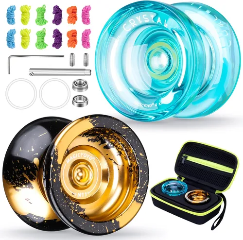 Vista 16 de MAGICYOYO N11 Yo-yo profesional no sensible para avanzados, yo-yo de trucos de metal de modo dual con rodamiento de yo-yo sensible para niños