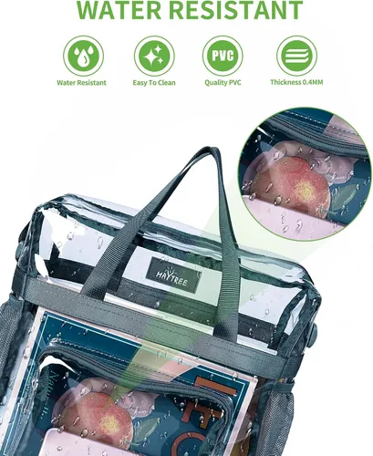 Vista 56 de MAY TREE Bolsa transparente para eventos en estadios de 12 x 6 x 12 pulgadas, bolsa de almuerzo transparente con correas reforzadas para trabajo