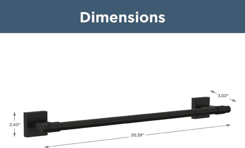 Vista 5 de Franklin Brass Maxted (1 paquete) Barra para toallas de 18 pulgadas para baño, barra para toallas color negro mate para pared de baño, soporte