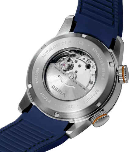 Vista 3 de BERNY Reloj de buceo para hombre, relojes mecánicos automáticos de moda para hombres, reloj de pulsera masculino impermeable 20AMT, reloj de pulsera