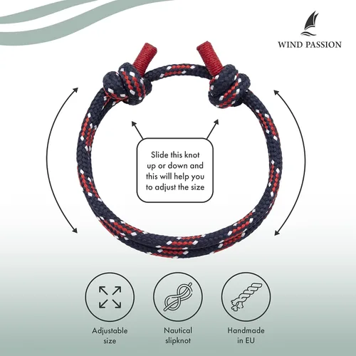 Vista 24 de Wind Passion Pulsera para hombre con cuerda mono con estilo náutico trenzado