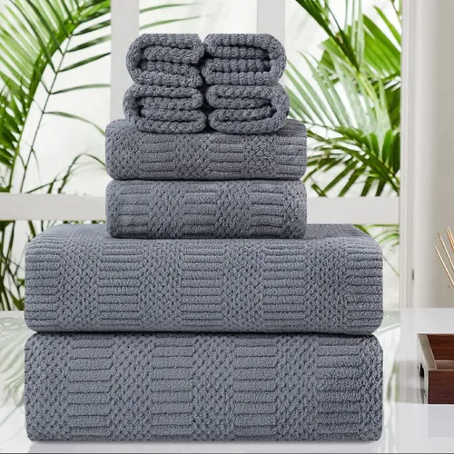 Vista 20 de Juego de 4 toallas de baño grandes de 35"x70" pulgadas, color negro, sábanas de baño extra grandes, toallas jumbo de gran tamaño de 600GSM, suaves