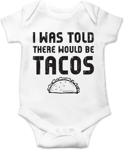 Vista 9 de CBTwear Body de bebé con texto en inglés "I Was Told There Would Be Tacos" - Lindo mameluco de humor unisex para recién nacidos