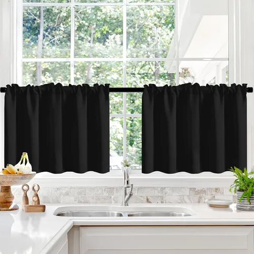 Vista 52 de Deconovo Cortinas opacas, aislamiento térmico, dobladillo para barra, reducción de ruido, certificado Oeko-TEX, cortinas de oscurecimiento