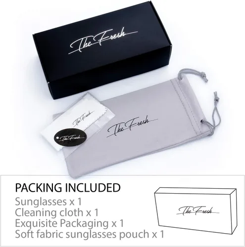 Vista 7 de The Fresh Classic - Elegantes lentes de sol de cristal para mujer con diseño de belleza en caja de regalo
