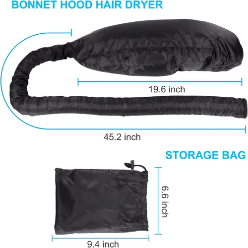 Vista 2 de Gorro de secador de pelo grande con capucha mejorada con tubo largo para un secado rápido, se adapta a todos los tamaños de cabeza y peinado