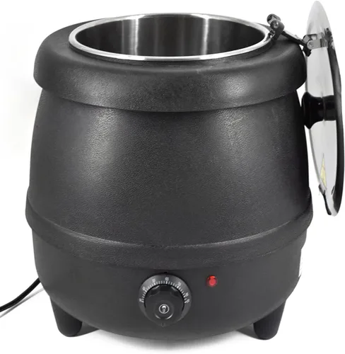 Vista 7 de Calentador de sopa eléctrico comercial de 110 V 400 W con tapa y olla desmontable de acero inoxidable para restaurante y familia grande