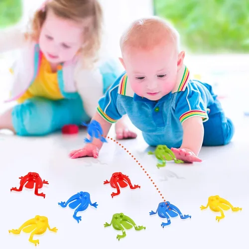 Vista 8 de Toyvian Paquete de 12 juguetes de salto de colores surtidos para niños, regalos de fiesta para niños, Pascua, cumpleaños, bolsas de regalo