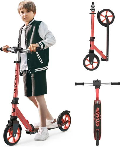Vista 9 de WAYPLUS KS1 Kick Scooter para mayores de 6 años, niños, adolescentes y adultos. Carga máxima de 240 libras. Plegable, ligero, ruedas grandes de 8