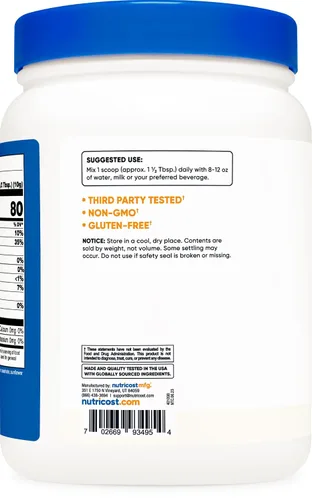 Vista 4 de Nutricost Aceite de coco en polvo, 1 libra (45 porciones), sin OMG y sin gluten, calidad prémium