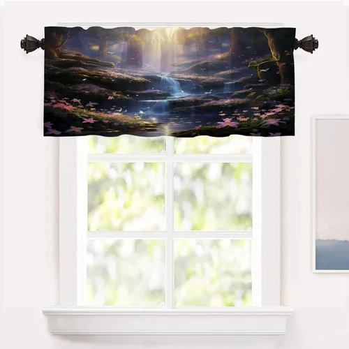 Vista 81 de Shrahala Cortinas republicanas de elefante americano para ventanas de cocina, paneles de cortina de ventana de poliéster multicapa con rayas rojas