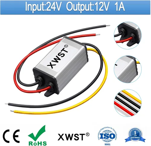 Vista 2 de DC a CC 24V a 12V voltaje reductor 12 voltios regulador Buck convertidor salida 1A 12W módulo convertidor de potencia (1A)