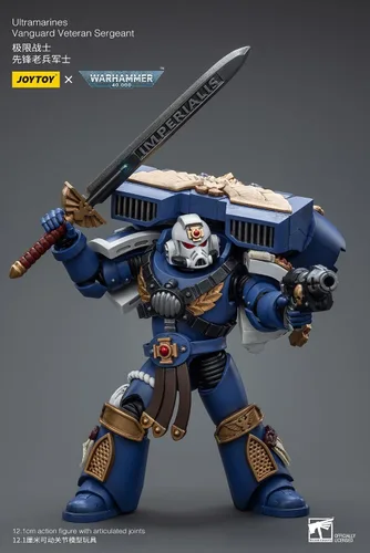 Vista 2 de Warhammer 40K: Ultramarines Vanguard Veteran Sergeant Figura de acción a escala 1:18