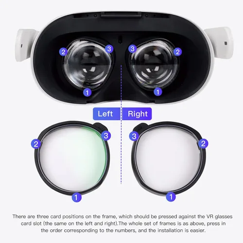 Vista 5 de Oculus Quest 2 Myopia Glass Frame (1 Set), Eyes Protective Glasses Accessories Set for Quest 2,Easy to Install(with Lens Polishing Mold)