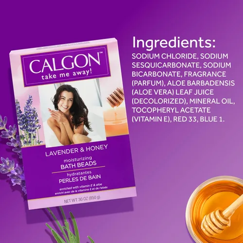 Vista 9 de Calgon Cuentas de baño ultra hidratantes, lavanda y miel, 30 onzas