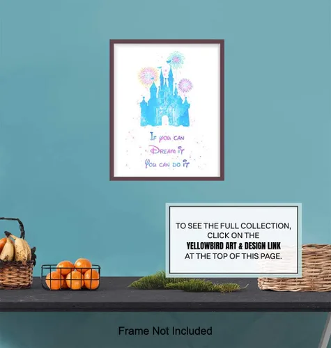 Vista 7 de World Castle - Juego de decoración de pared con cita inspiradora, decoración motivacional de habitación, póster impreso para dormitorio de niños