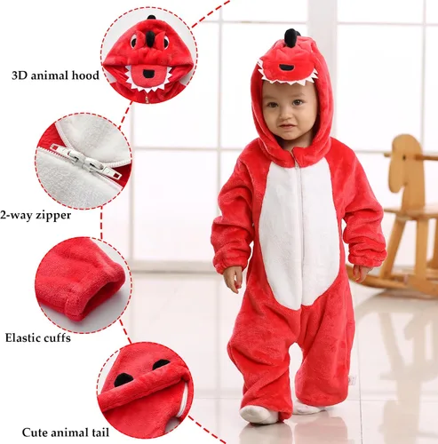 Vista 2 de TONWHAR Mameluco de animal para bebé y niña, mameluco para disfraz de Halloween, ropa de fiesta