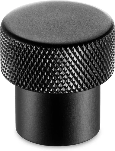 Vista 22 de Koofizo - Paquete de 10 tiradores de gabinete estriados para armario, manija negra para muebles (1.1 pulgadas/28 mm), herrajes sólidos K22