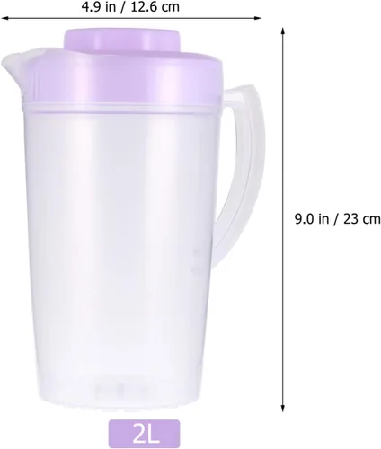 Vista 6 de Jarra de limonada para bebidas, tetera de jugo con tazas, hervidor de agua fría de plástico, jarra de agua transparente, jarra de té helado, jarra