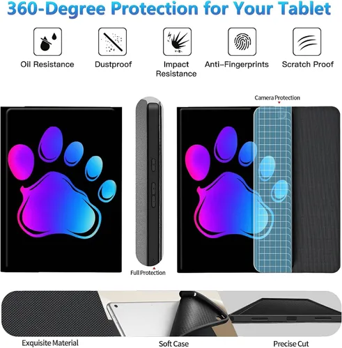 Vista 3 de Funda de teclado para Samsung Galaxy Tab S6 Lite 2022/2020, Galaxy Tab S6 Lite SM-P610/P613/P615/P619 con teclado Bluetooth inalámbrico desmontable