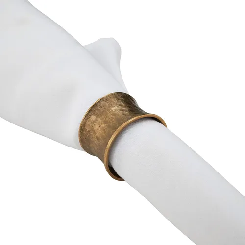 Vista 3 de SARO LIFESTYLE Servilleteros clásicos de latón (juego de 4) – Silueta curva suave para un estilo de mesa atemporal Oro oscuro