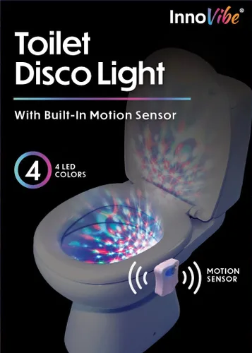 Vista 7 de Luz de discoteca para inodoro, luz de baño con sensor de movimiento, luces LED de baño, accesorios de baño divertidos, luces de inodoro dentro
