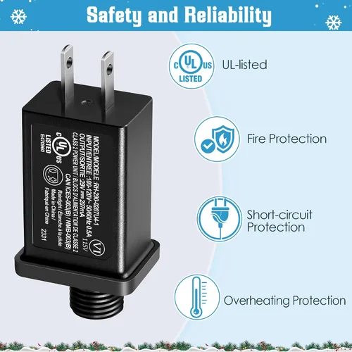 Vista 11 de Feekoon 1 paquete de fuente de alimentación LED clase 2 29 V 6 W transformador, adaptador de enchufe impermeable IP44 de EE. UU., controlador LED