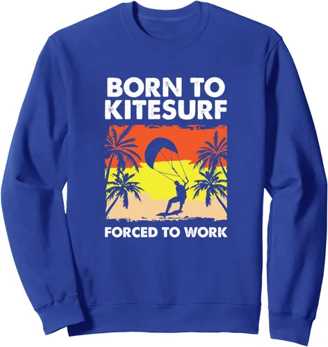 Vista 3 de Born To Kitesurf - Kiteboarding Funny Kitesurfing Sweatshirt Negro