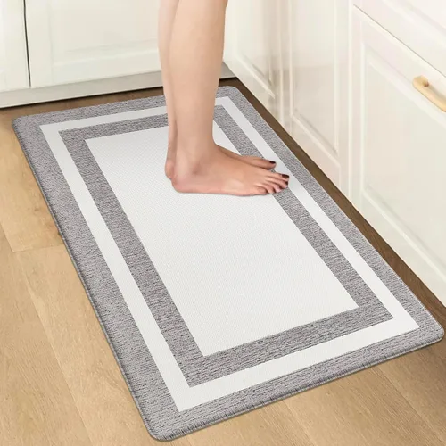 Vista 21 de Tapetes antifatiga para suelo de cocina, tapetes acolchados antifatiga de cocina de 17.3 x 27.5 pulgadas, impermeables, antideslizantes, de pie