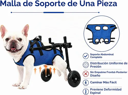 Vista 5 de Silla de ruedas ajustable para perros pequeños - Ayuda de movilidad para mascotas discapacitadas, Silla de ruedas para perros pequeños para patas