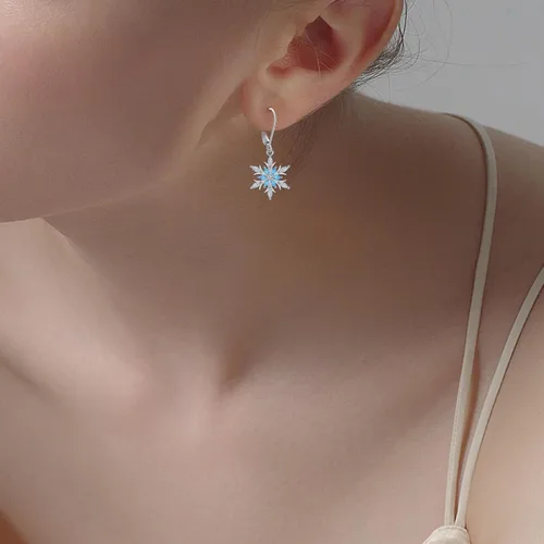 Vista 31 de Aretes colgantes de plata de ley con diseño de árbol de la vida, flor, abeja, animales, gato, colibrí, piedra lunar, turquesa, aretes con cierre