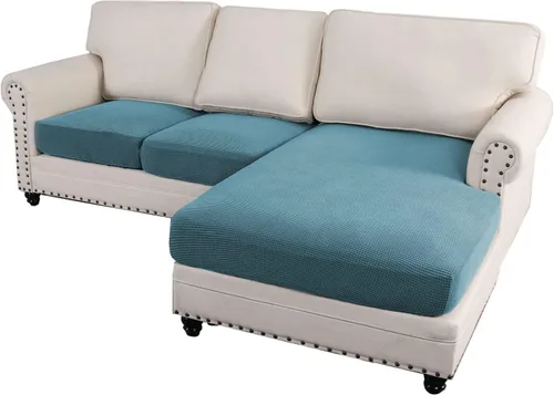 Vista 63 de ADPON Fundas de sofá modular, funda de cojín para sofá o sillón en forma de L, funda separada para sofá seccional izquierdo o derecho (1 diván, gris)