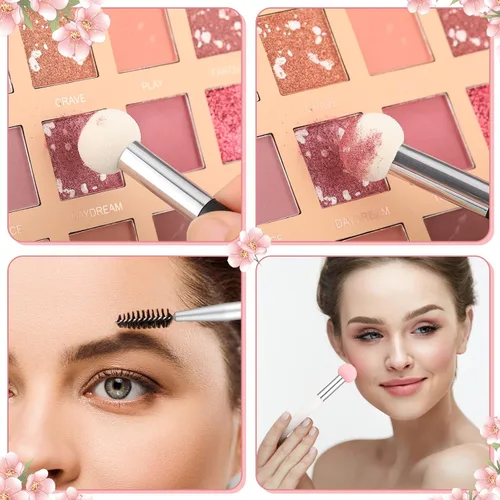 Vista 7 de Skyley Juego de brochas de maquillaje de esponja de belleza, aplicador de esponja, cepillo corrector, cepillo de maquillaje de cabeza suave, cepillo