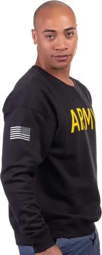 Vista 3 de ARMY PT - Sudadera de manga larga con cuello redondo y forro polar militar de Estados Unidos