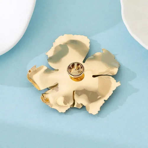 Vista 5 de Gold Flower Brooch Pin for Women Gold Flower Brooch Pin Large Blossom Floral Brooches Holiday Daily Wedding Jewelry