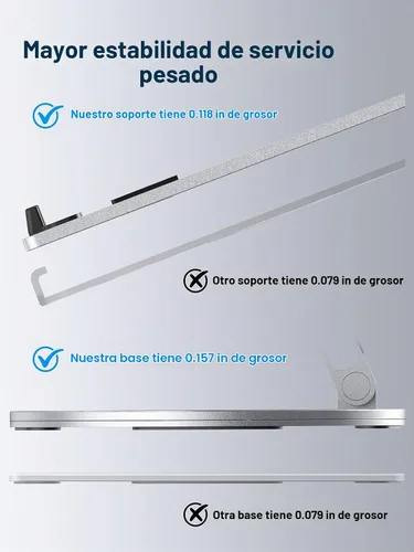 Vista 7 de YICOSUN - Soporte para computadora portátil para escritorio, soporte de computadora ajustable en altura giratoria de 360°, elevador ergonómico