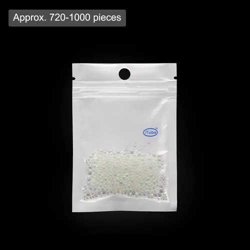 Vista 3 de Cuentas de vidrio iridiscente diminutas de burbuja, 0.4-3mm 10g Cuentas redondas micro mini transparentes sin agujero en forma de gota de agua