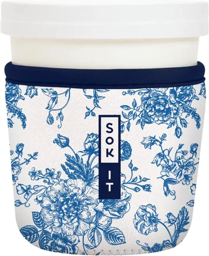 Vista 202 de Sok It IceCreamSok - Funda de neopreno aislada (flores abstractas, pintas de helado cónicas)