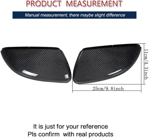 Vista 5 de Tapas de espejo de fibra de carbono real para VW Golf 6 MK6 GTI R20 2009-2013 Cubiertas de repuesto directo para espejo retrovisor, actualización