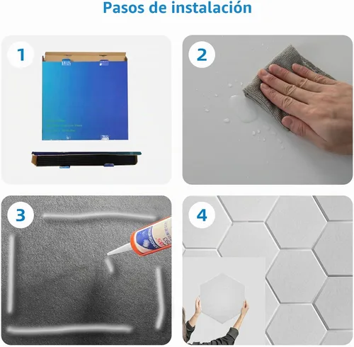 Vista 6 de Paquete de 15 paneles hexagonales de espuma a prueba de sonido para paredes, paneles acústicos de 12" x 11" x 0.35" de alta densidad que absorben