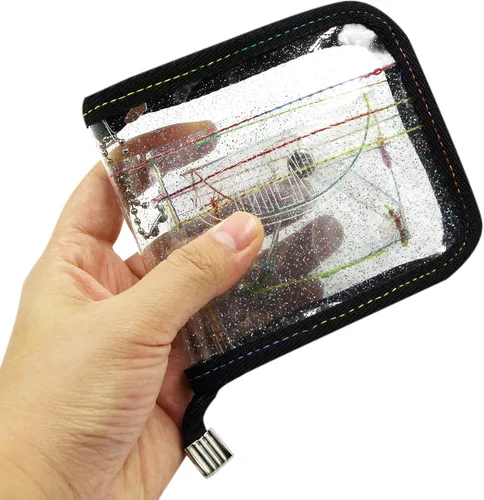 Vista 2 de Cartera plegable para mujeres y niñas con correa desmontable para el cuello para tarjetas de fotos