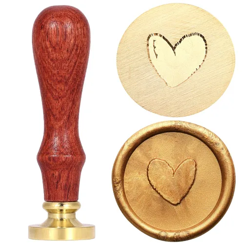 Vista 9 de Yoption Sello de cera de rama de olivo, cabeza de latón vintage, sello de cera de sellado de empuñadura de madera para boda, Navidad, fiesta