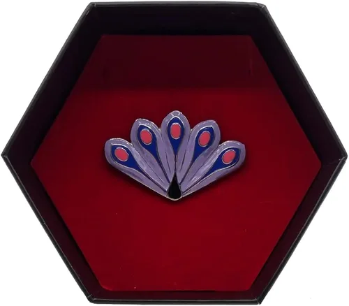 Vista 3 de ZAG STORE - Miraculous Ladybug - Broche cargado de pavo real acero inoxidable azul oscuro rosa morado Acero inoxidable Esmalte
