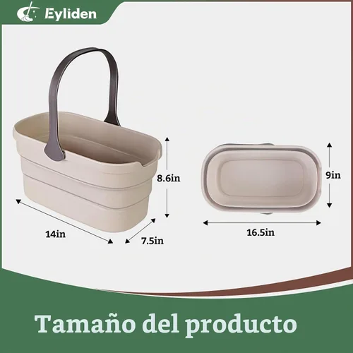 Vista 2 de Eyliden Cubo plegable, para limpieza de trapeador, camping, portón trasero