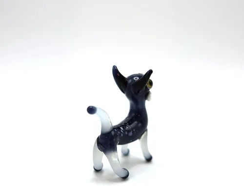 Vista 4 de Figura de cristal en miniatura de gato pequeño, animal de vidrio soplado hecho a mano, bonita escultura de gato coleccionable, regalo de decoración