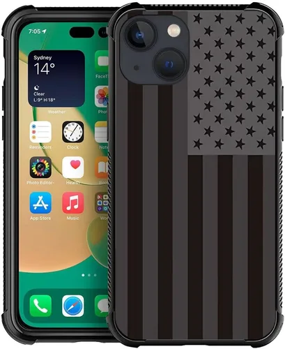 Vista 9 de H Don't Tread On Me - Funda protectora de TPU resistente a arañazos y golpes, compatible con iPhone 13 Mini, de 5.4 pulgadas Bandera de madera