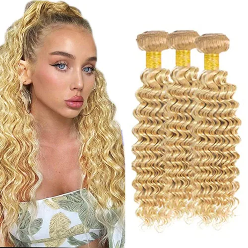 Vista 60 de 300g 1B27 Human Hair Bundles Honey Blonde Bundles Human Hair 10A Brazilian Virgin Remy Hair Extensions 8 10 12 Inch