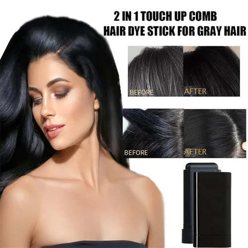 Vista 2 de Cepillo de tinte para el cabello, peine de tinte para el cabello, impermeable y resistente al sudor, palillos de retoque de color de cabello 2 en 1